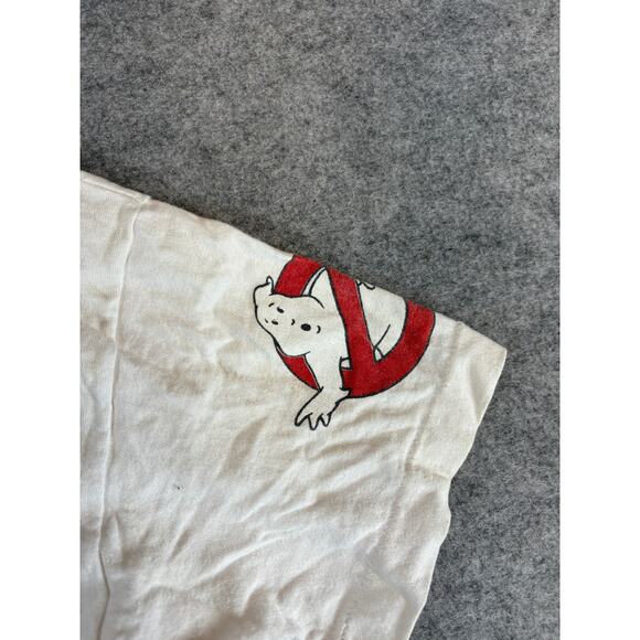 VINTAGE 80s The Real Ghostbusters Shirt Youth Medium White Single Stitch Tee USA - Picture 4 of 10